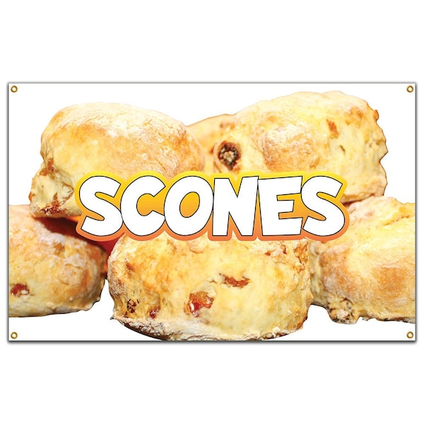 Scones 2 Banner Concession Stand Food Truck Single Sided